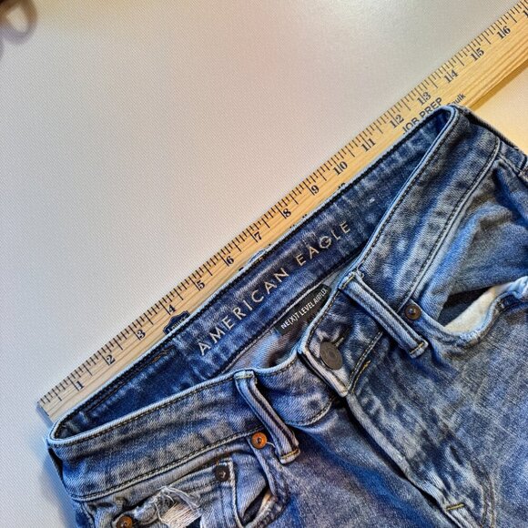 AEO Jeans Mens Size 28x30 Skinny Next Level AirFlex Distressed - Picture 4 of 13